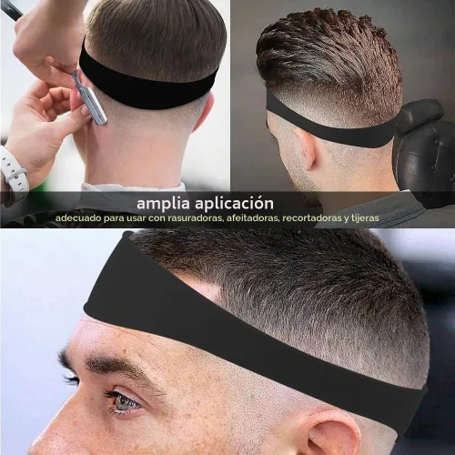 Vista 3 de Plantilla de afeitado con escote y guía de corte para hombres, color negro