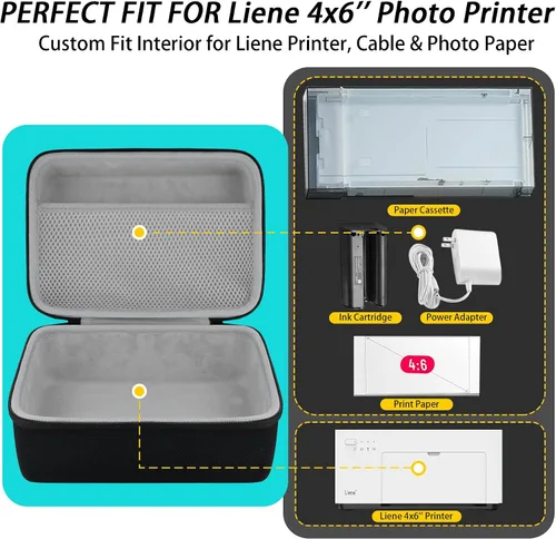 Vista 3 de Khanka Funda protectora rígida para impresora fotográfica M110 M100 M200 Negro