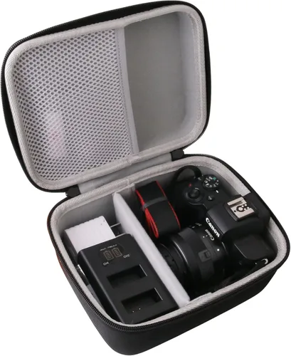 Vista 3 de Estuche rígido de transporte de EVA compatible con Canon EOS M50/EOS M50 Mark II sin espejo para cámara de vlogging.