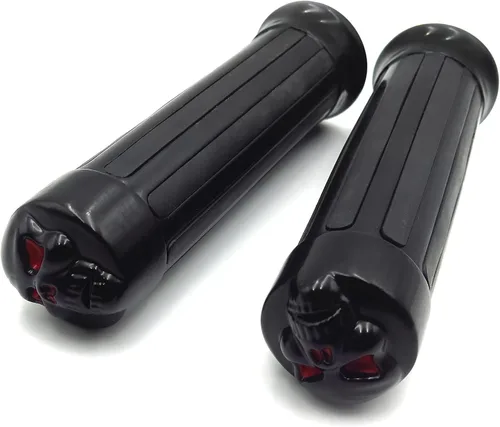 Vista 4 de MT080-25-BK Agarres de manubrio estilo calavera negra de 1 pulgada, compatibles con Harley XL 883 Hugger Sportster Cruiser