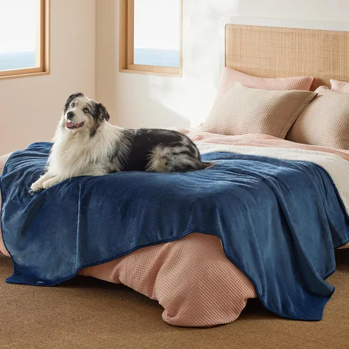 Vista 90 de Bedsure - Mantas impermeables para perros pequeños - Manta de felpa de sherpa con impresión suave lavable para perros y gatos, protector de muebles