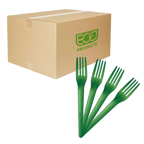 Vista 10 de Eco-Products - Cucharas de plástico compostables CPLA de 6 pulgadas, caja de 1000, cuchara negra desechable, cubiertos de plantas