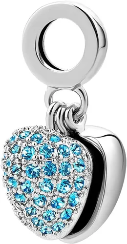 Vista 2 de KunBead Abalorios colgantes de piedra natal de corazón con diseño de abuela y nana, compatible con pulsera Pandora, collar, joyería de cumpleaños