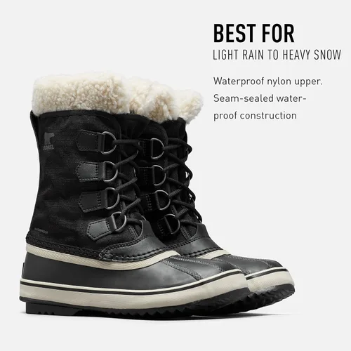 Vista 3 de Sorel Botas de carnaval de invierno para mujer, lluvia y nieve, impermeables, color marrón camello, talla, Nieve, marrón