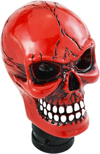 Vista 7 de Palanca de cambios con forma de calavera para palanca de cambios de velocidad, ajuste universal para la mayoría de los coches