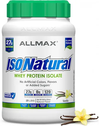 Vista 11 de ALLMAX ISONATURAL - Polvo aislado de proteína de suero de leche, 0.95 oz de proteína por cucharada, sin azúcar, cero grasa, 99% sin lactosa, sin