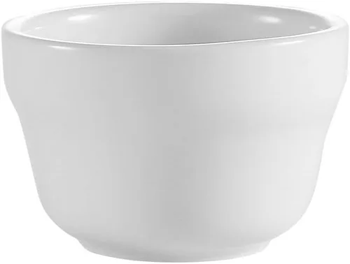 Vista 3 de CAC China REC-46 - Caldo de gres con borde enrollado de 3-7/8 pulgadas, 6 onzas, blanco americano, caja de 36 Blanco americano; blanquecino; blanco