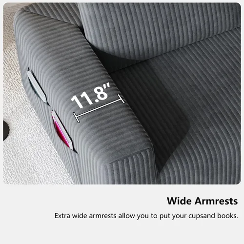 Vista 15 de 108" Cloud Couch Modular Sectional Sofa for Living Room, L Shaped Boneless Couch with Deep Seat Chaise, No Assembly Required Foam Sleeper Sofa for
