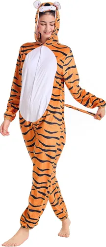 Vista 3 de Unisex Animals Costume AdultPlush Hooded Animals Onesie Homewear AdultsHalloween Christmas Jumpsuit Women & Men