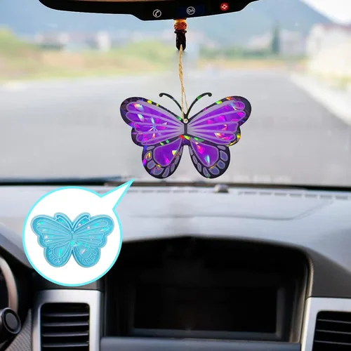 Vista 3 de 3 moldes de resina holográfica con 20 llaveros colgantes, molde de silicona con forma de llavero de mariposa para colgantes, fabricación de joyas