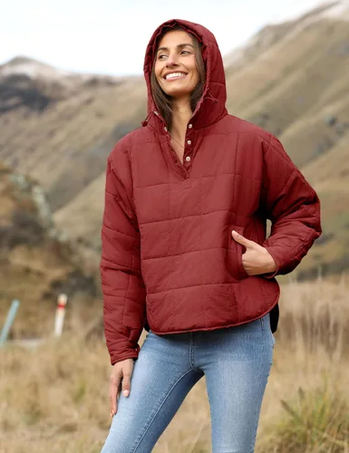 Vista 18 de QIBABU Chaqueta acolchada con capucha de gran tamaño para mujer, ligera, acolchada, manga larga, abrigo de invierno cálido