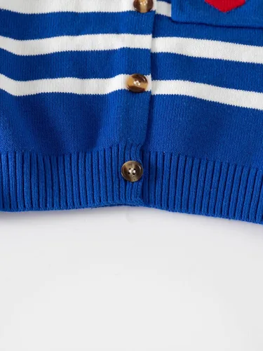 Vista 5 de Suéter de punto para niñas pequeñas, suéter de algodón con cuello redondo, suéter de manga larga, abrigo para otoño e invierno