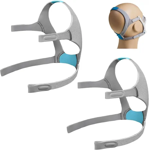 Vista 8 de LALASTAR Correa de repuesto para el casco N20, máscara CPAP de almohada nasal, casco CPAP compatible con N20, diadema ajustable con dos clips Azul-1