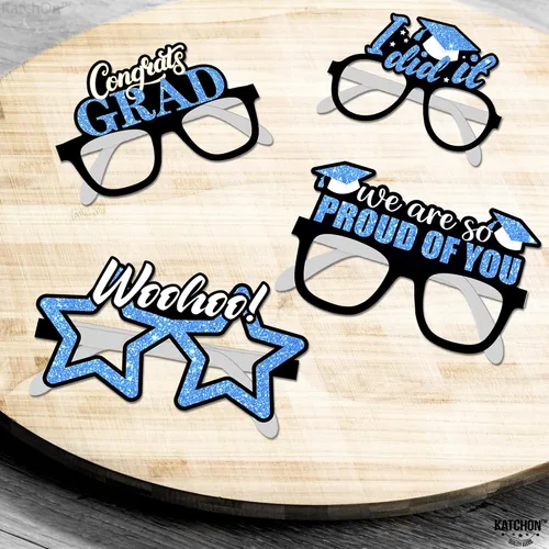 Vista 3 de KatchOn, Gafas de graduación azules 2026 – Paquete de 12 Gafas de graduación azules para decoraciones de graduación 2026 Clase de 2026
