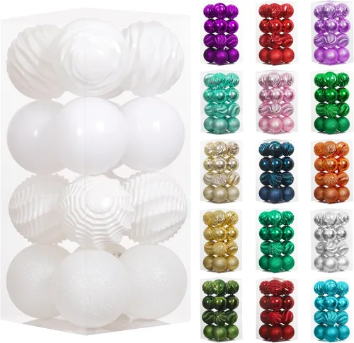 Vista 41 de XmasExp Juego de 24 mini esferas de Navidad inastillables para bolas de árbol de Navidad, 1.18 pulgadas (negro)