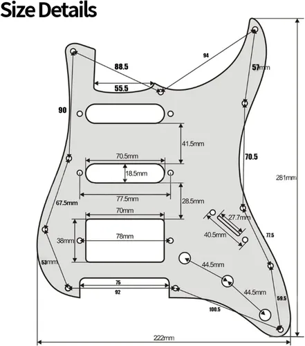 Vista 7 de Colaxi Repuesto de pastilla de guitarra, resistente, fácil instalación, cargado, precableado, práctico blanco, duradero para piezas de guitarra