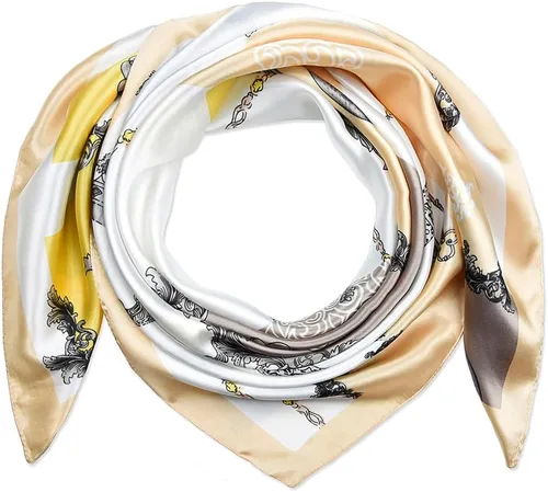 Vista 14 de corciova - Bufanda cuadrada grande para mujer, diadema sedosa para cabello rizado, lazo para dormir por la noche, bandana a la moda, 35 x 35