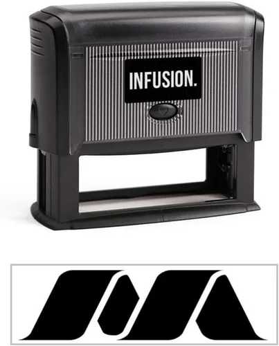 Vista 2 de Infusion 1" x 3-1/4" Logotipo Personalizado, Grande, Rectangular Autoentintado Logo Sello, Negro