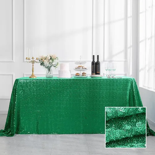 Vista 14 de Pufogu Mantel redondo de lentejuelas negras de 50 pulgadas con purpurina negra para decoración de cumpleaños, boda, despedida de soltera, baby Negro