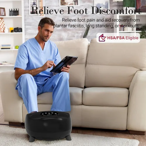 Vista 6 de CuPiLo - Masajeador shiatsu de pies, elegible para FSA y HSA, control remoto, varios niveles de ajuste, para fascitis plantar, neuropatía, hombres