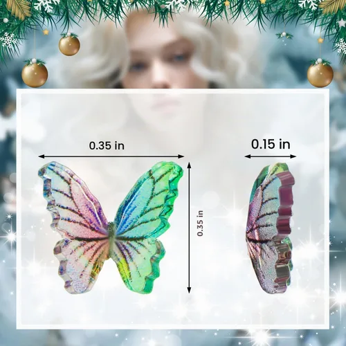 Vista 7 de 50 piezas de mini mariposas para manualidades, miniaturas de casa de muñecas, mini cosas de resina, mini mariposas diminutas para jardín de hadas
