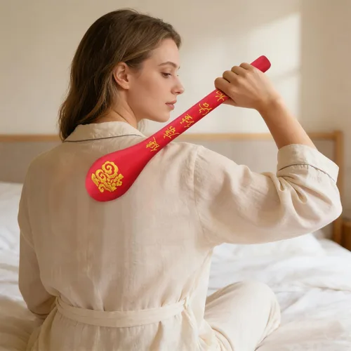 Vista 2 de Healeved Martillo de masaje de mano, paquete de 2 unidades de masajeador meridiano portátil para terapia de cuerpo completo, alivio de puntos
