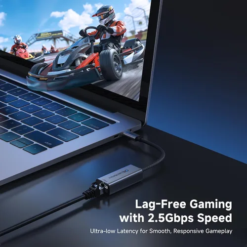 Vista 3 de Cable Matters - Adaptador USB C a Ethernet de 2,5 Gb, velocidad de red de 2,5 Gigabit 2.5 Gigabit Ethernet a USB C, compatible con USB4