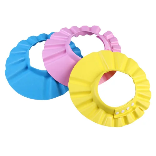 Vista 6 de Gorro de baño con protección de baño con champú y visera ajustable para niños pequeños, bebés, niños, juego de 3