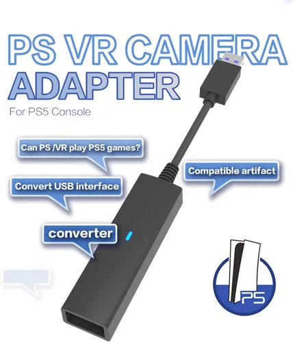 Vista 3 de Tangxi Adaptador PSVR para PS4PS5, PS4 cámara a PS VR convertidor cable compatible con consola PS5, USB3.0 Plug and Play VR juegos accesorios
