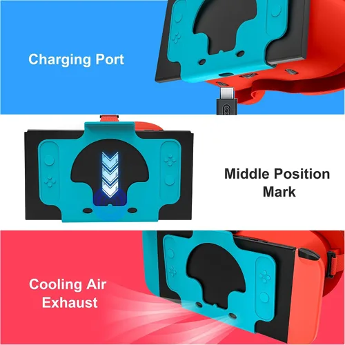 Vista 3 de VR Headset - Designed for Nintendo Switch LCDOLED, VR Glasses with Adjustable HD Lens, Compatible with Virtual Reality Gaming Experience(Blue and