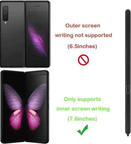 Vista 3 de Galaxy Z Fold 5 Slim S Pen Reemplazo para Samsung Galaxy Z Fold 6 Stylus Pen con 2 puntas (negro)
