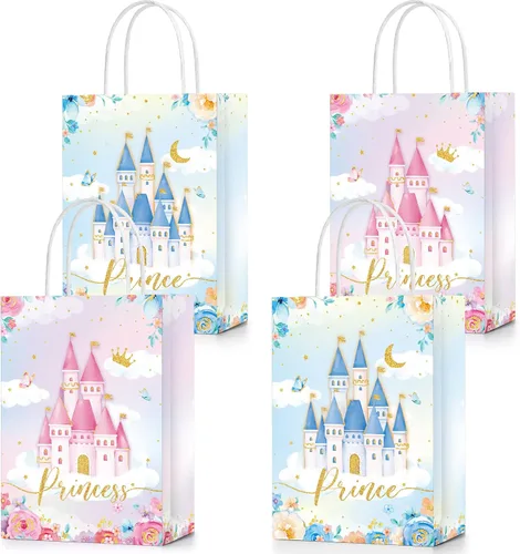 Vista 8 de Sepamoon - Paquete de 12 bolsas de regalos de princesa con temática de princesa, bolsa de regalo