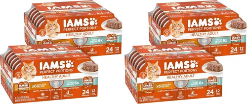 Vista 17 de IAMS Perfect Portions - Paté de comida húmeda para gatos adultos saludables, sin granos, receta de pollo, 2.6 onzas, bandejas gemelas fáciles