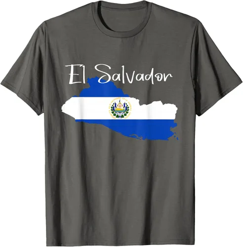 Vista 82 de Camiseta con la bandera de El Salvador, mapa de El Salvador, camiseta de Salvador para mujer