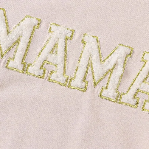 Vista 6 de Winioder Mommy and Me - Conjunto a juego con estampado de letras y cuello redondo, sudadera de manga larga para bebé