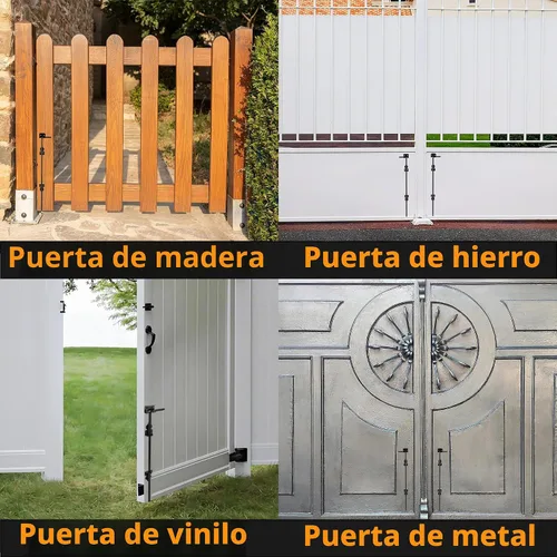 Vista 8 de Barra de Caída de Puerta con Perno de Bastón de 12" de Acero - Cerradura de Suelo de Puerta Pesada Diseñada para Puertas de Madera, Metal, Vinilo