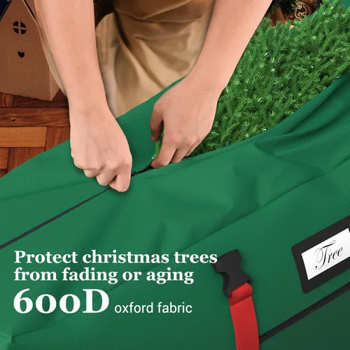 Vista 8 de Bolsa enrollable de almacenamiento para árbol de Navidad Winpull de 9 pies para árbol artificial, tela Oxford 600D impermeable, bolsa grande