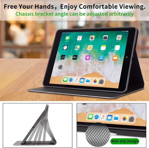 Vista 4 de Funda para tablet Kindle Fire 7 2019/2017 lanzamiento 9ª/7ª generación 7 pulgadas, ligera, protectora de piel sintética, cubierta inteligente