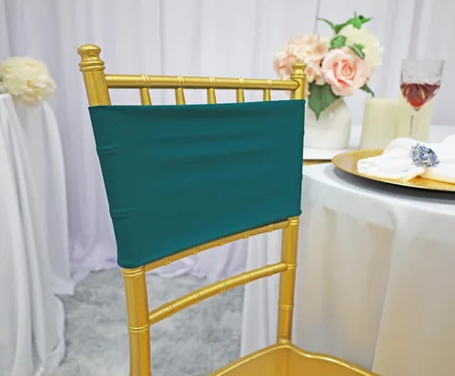 Vista 25 de (10 bandas elásticas de elastano de 7 x 13 pulgadas, de doble capa, lazos elásticos de licra para silla, lazos para bodas, fiestas, banquetes