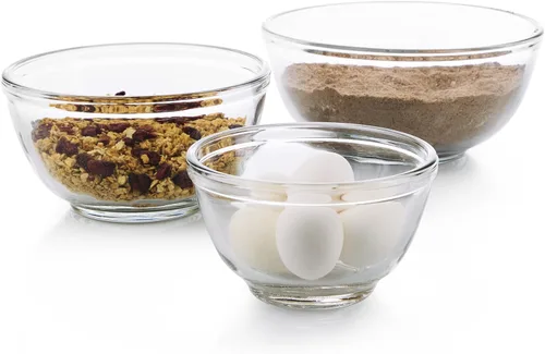 Vista 9 de Libbey Baker's Basics Juego de 8 Piezas de Platos de Vidrio para Hornear Cupcake Party con Tapas, Cuencos Redondos Pequeños de Vidrio, Cuencos