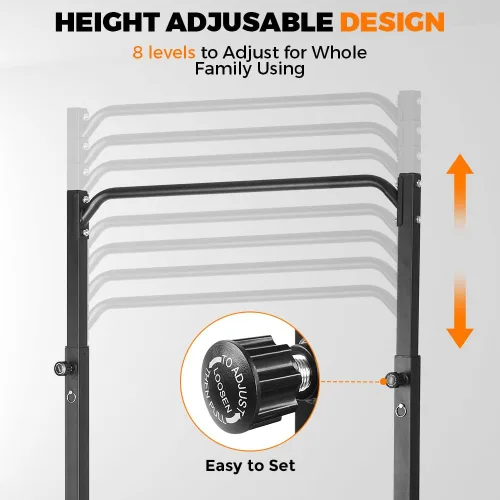 Vista 4 de Pull Up Station, Power Tower Adjustable Pullup Bar Free Standing, Heavy Duty Multifunction Strength Training Pull Up Bar, Gym Workout Fitness