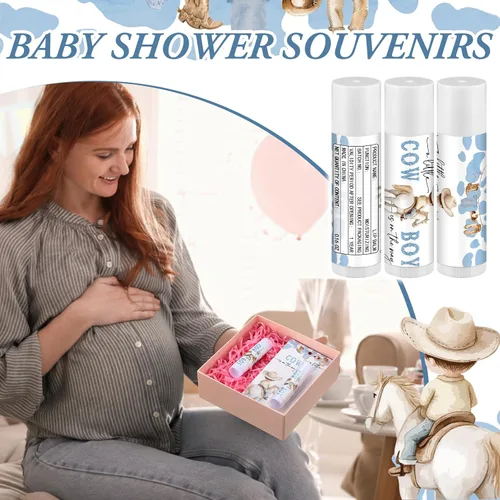 Vista 4 de Paquete de 30 Pequeño Vaquero Baby Shower Juegos Premios Regalos de Fiesta Bálsamos Labiales a Granel Obsequios para Ganadores Adultos Invitados