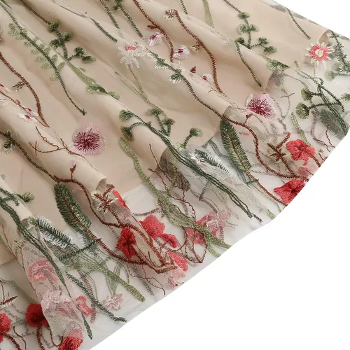 Vista 5 de Vestido de noche de tul con bordado floral para mujer, diseño de ilusión de malla transparente, vintage, cóctel, vestido de fiesta de boda, fiesta