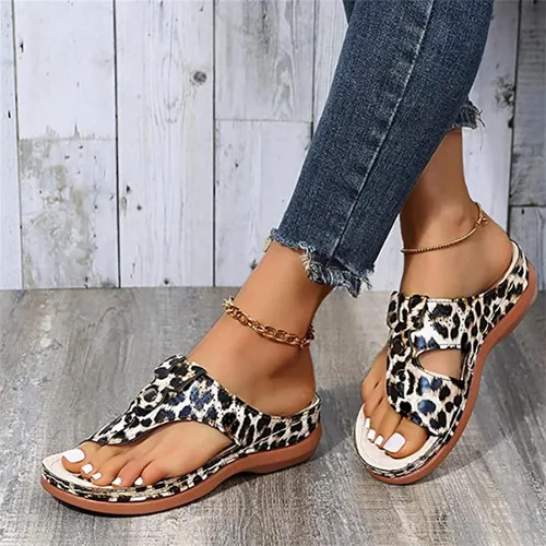 Vista 33 de Ladmiple Sandalias ortopédicas florales de moda 2023 con soporte de arco, zapatillas romanas casuales con puntera abierta