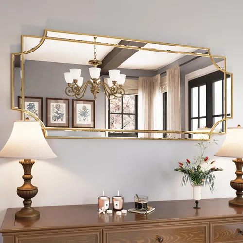 Vista 13 de Kelly Miller Espejo de pared decorativo con borde festoneado de lámina