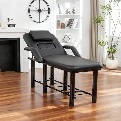 Vista 14 de Hohuqeri Mesa de masaje eléctrica profesional con control remoto, respaldo ajustable, cama médica para spa y depilación, silla de belleza de tatuaje