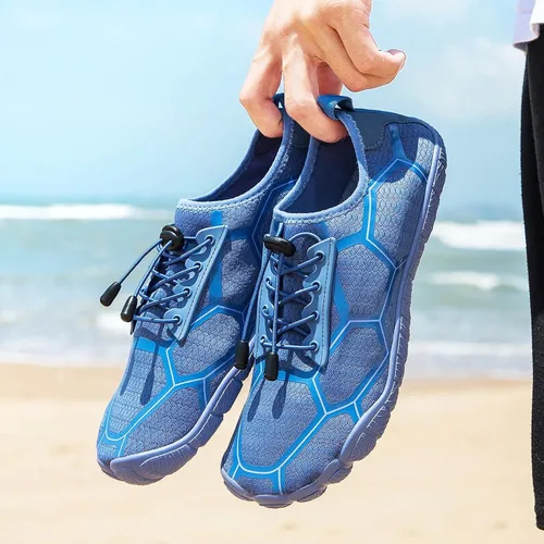 Vista 7 de YESMOLA Mens Water Shoes Beach Barefoot Shoes Wide Toe Five Finger Swim Aqua Shoes for Pool Fishing River Surfing