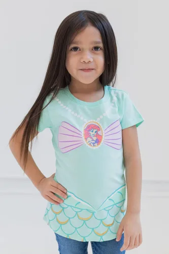 Vista 2 de Disney Paquete de 4 camisetas de princesa para niñas pequeñas y grandes (2T - 14-16)