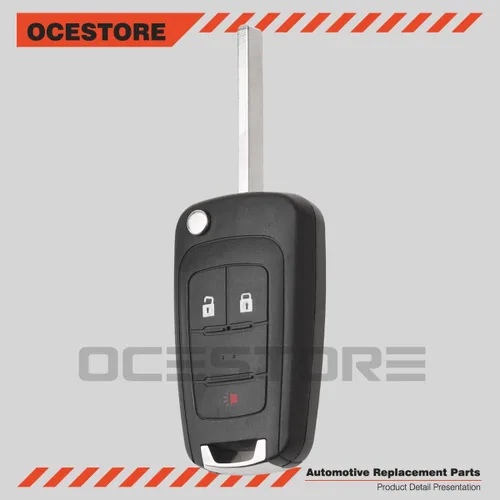 Vista 2 de OCESTORE 1 unids 3 botón llavero de coche sin llave Flip Entry Remote 3-btn OHT01060512 reemplazo compatible con Equinox Spark