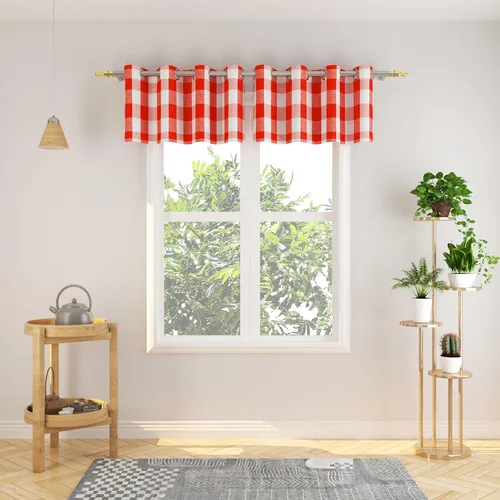 Vista 36 de Cortinas de 24 pulgadas de largo con diseño Buffalo Check Gingham Plaid para ventanas de cocina y baño, tratamiento para ventanas con 2 paneles
